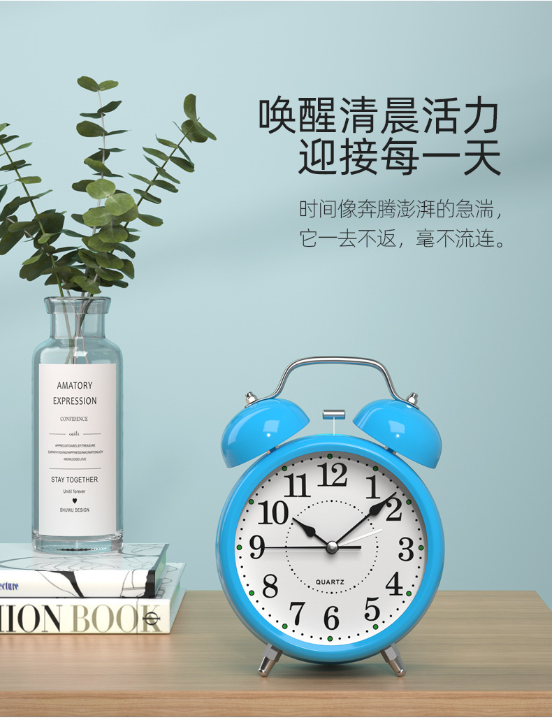 闹钟学生儿童专用起床神器床头男女孩强力叫醒金属打铃智能小闹钟详情11