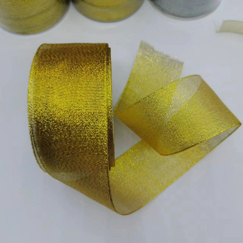 厂家直销金葱带银葱带0.3cm-5cm节日鲜花包装礼品蛋糕打包绳蝴蝶详情2