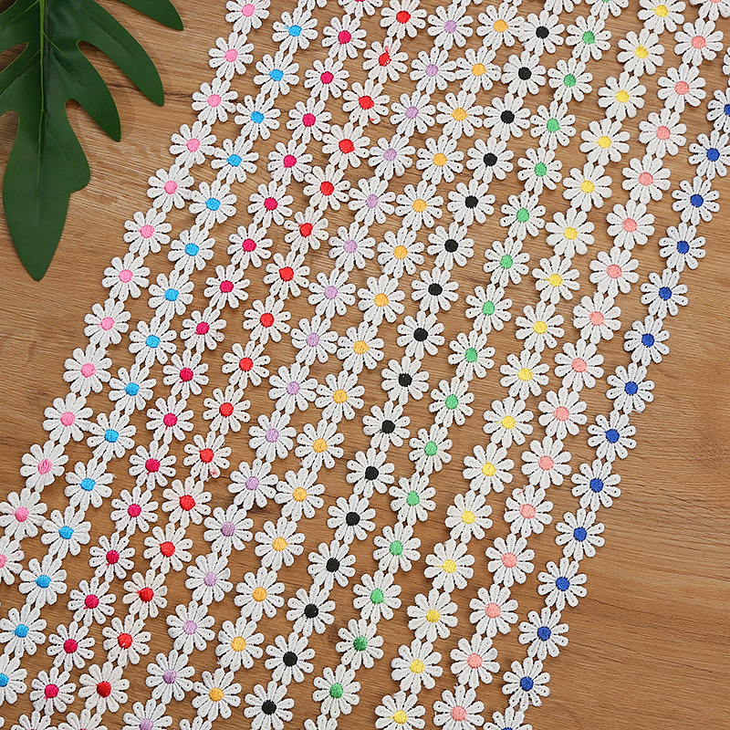 Factory direct sales and wholesale of 10-petal milk silk chrysanthemum, 2.5 cm petal lace clothing accessories and auxiliary materials pic 1