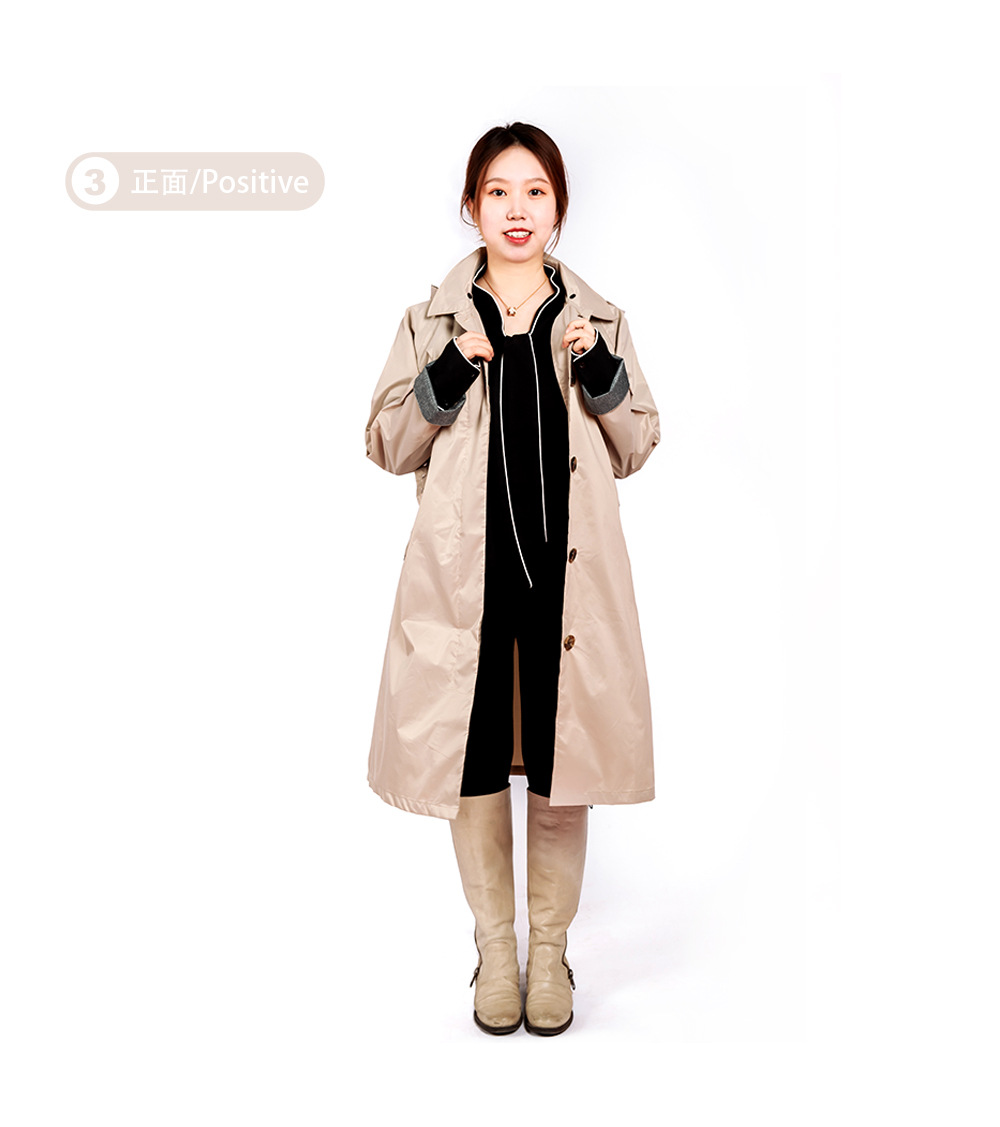 日本外贸两层雨衣弹力春亚纺PU涂层防水雨披现货批发出口详情14