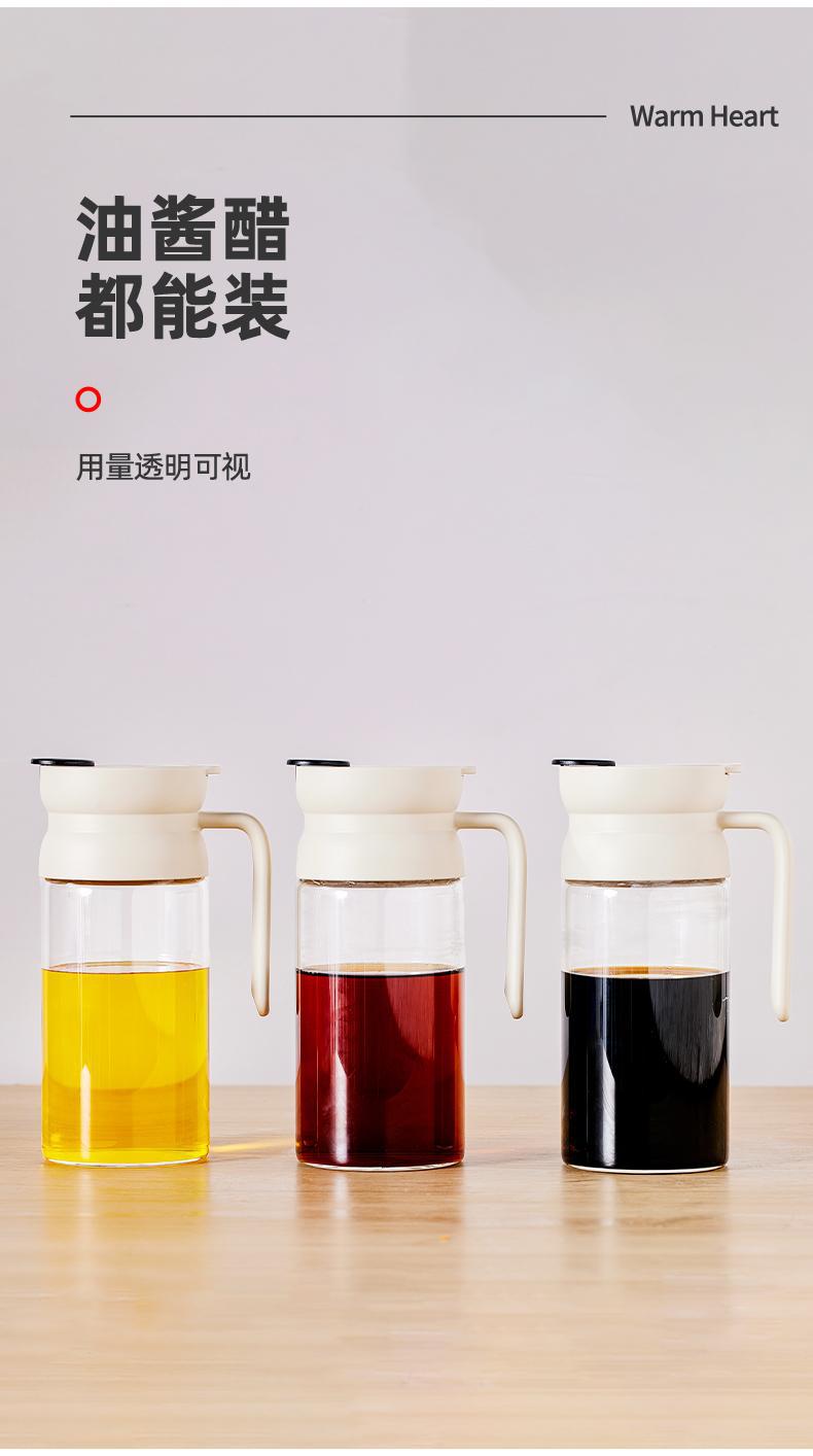 New gravity oil pot, oil bottle, large-capacity glass oil pot, jar, soy sauce and seasoning bottle for household kitchen with automatic opening and closing pic 9