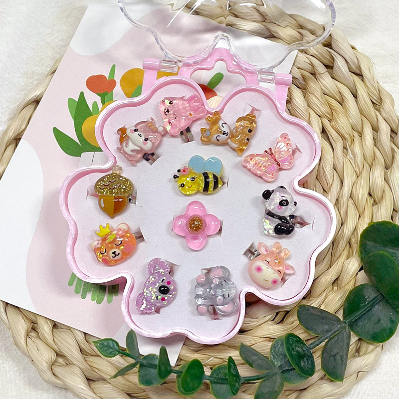 【可以】新款卡通儿童戒指合金可调节戒指女童手饰幼儿园戒指礼物详情8