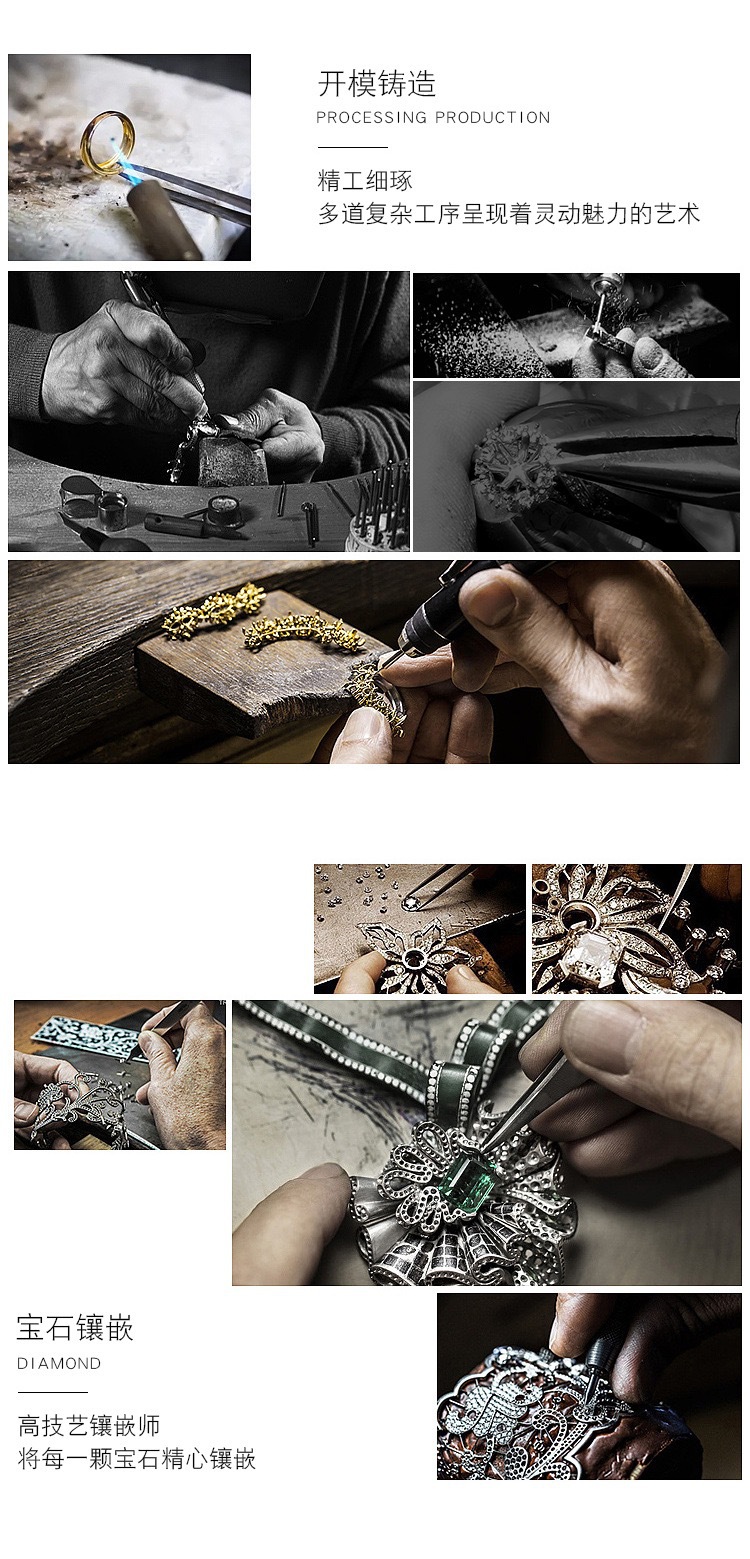 抖音直播扇形小裙子跳动的心钻石时尚简约网红吊坠锁骨链一件代发详情1