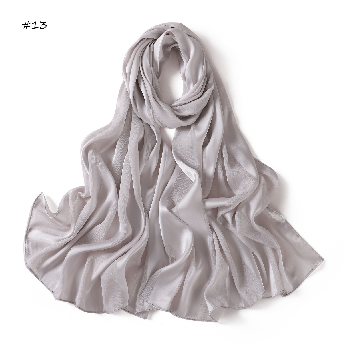 百搭宽条纹镂空纯色缎面长巾丝滑柔软透气仿真丝女包头巾旅行披肩详情32