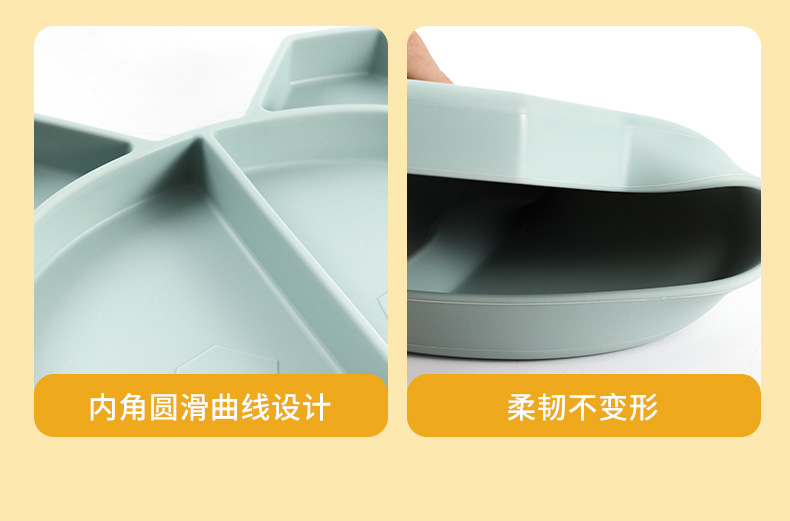 熊猫硅胶餐盘宝宝喂养餐具亚马逊儿童辅食碗防摔防滑隔热分格盘详情4