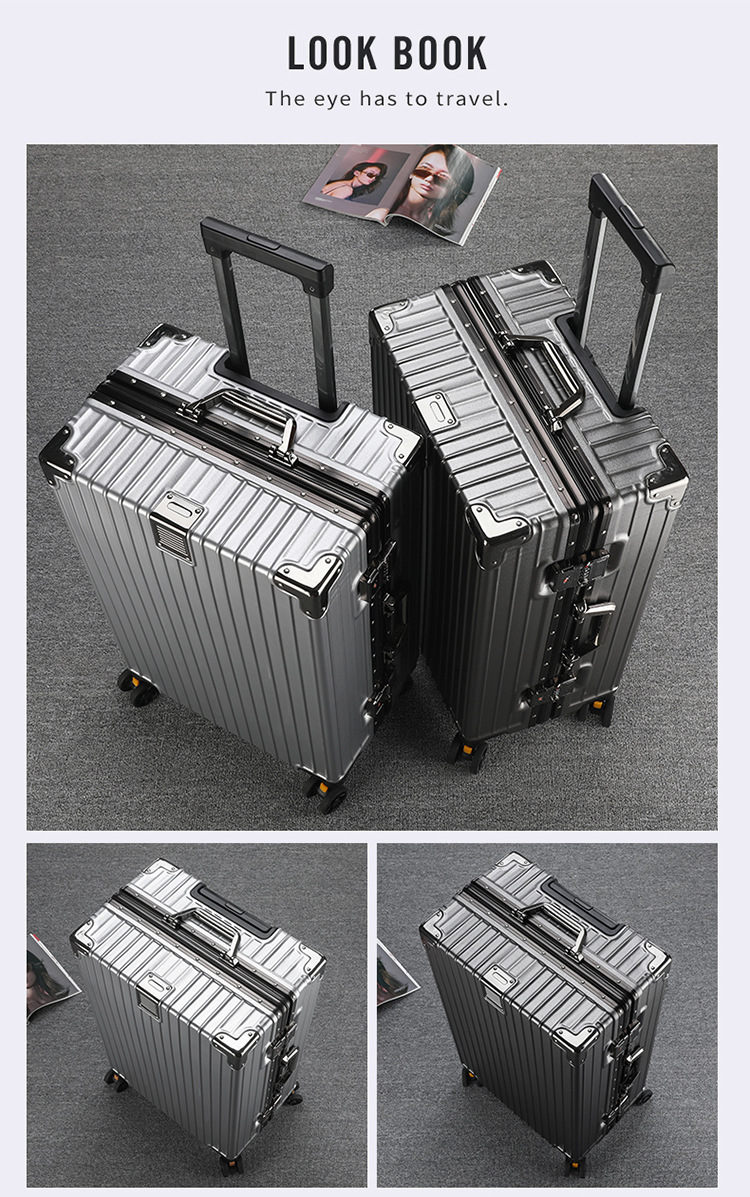 旅行箱男学生大容量铝框密码箱女行李箱结实耐用加厚拉杆箱万向轮详情17