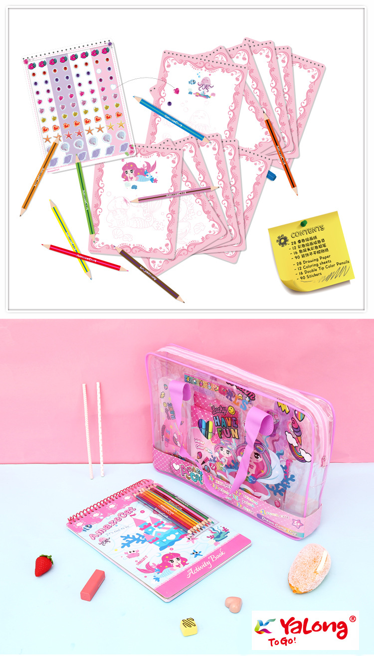 The painting set with a handbag, the Surprise Cat returns to school, stationery set, office and school pic 6