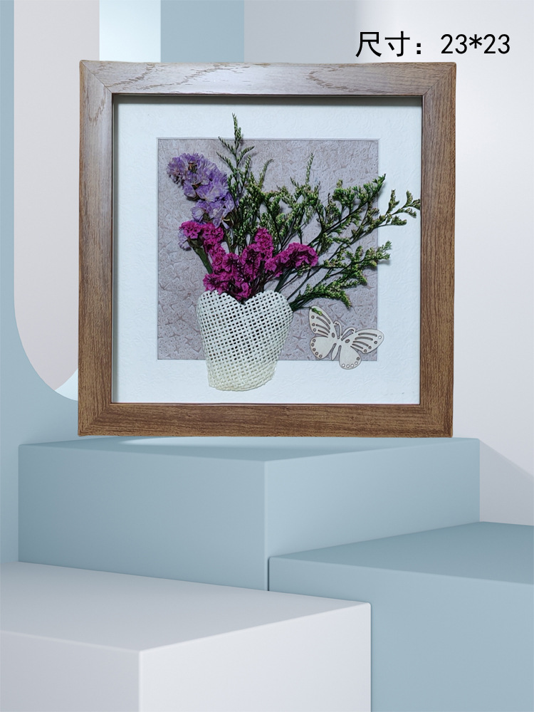 永生花DIY立体干花贴画相框墙壁挂画材料包手工装饰画 尺寸23*23详情8