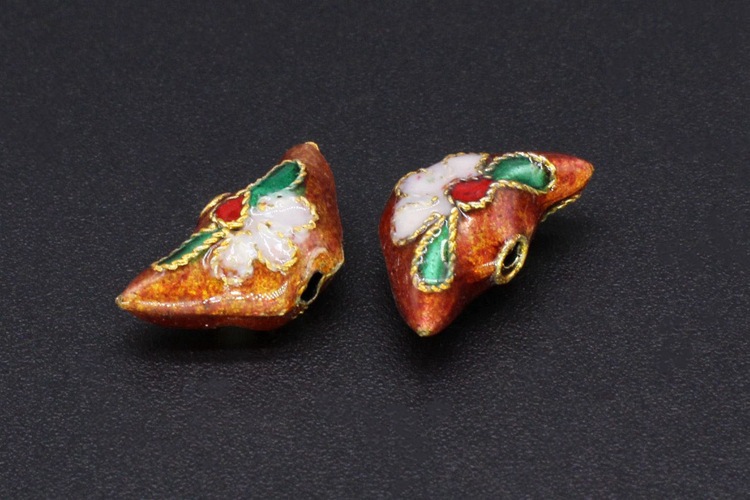 Traditional high-temperature cloisonne enamel floral silver-blue DIY jewelry accessories with beads and cloisonne 15*8 small ingots pic 12