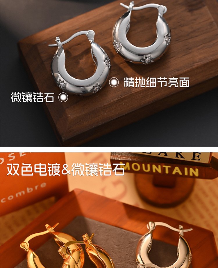 Cross-border European and American style circular stud earrings with a grand and high-end feel, niche and simple ins earrings, exaggerated and personalized earrings for women pic 56