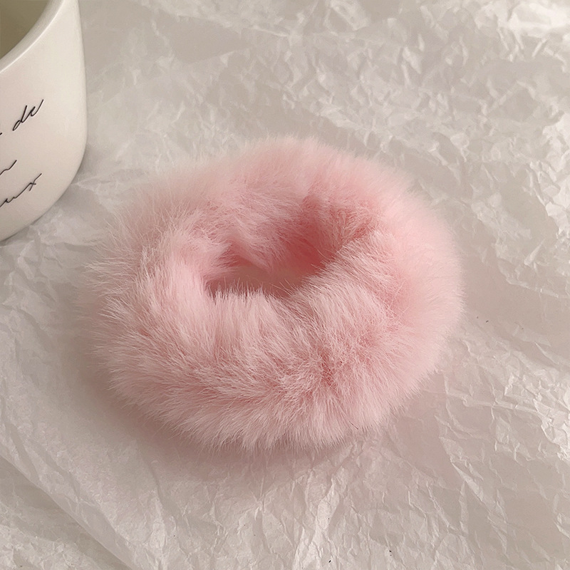 Dopamine wool hair bands for autumn and winter, towel bands, simple hair ties, leather bands and hair accessories wholesale pic 10