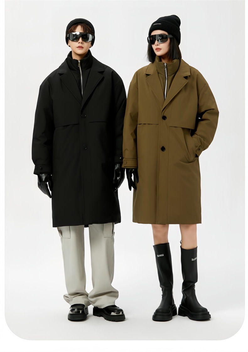 Winter long knee-length couple down jackets for men are bestsellers. Two fashionable cross-border cold-proof and warm windbreakers for men pic 11