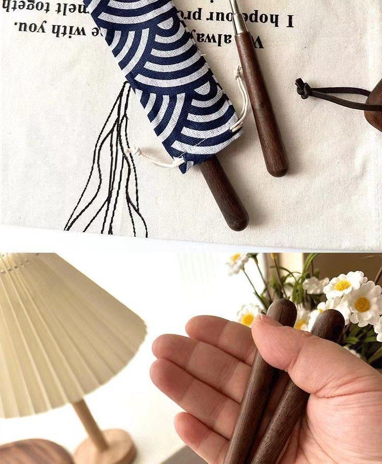 仿胡桃木柄简约质感不锈钢勺子叉子套装家用西餐餐勺高颜值餐具详情7