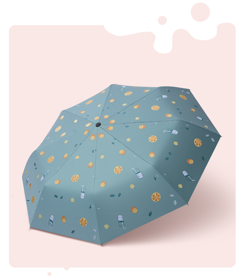 三折日系自动黑胶小清新遮阳伞折叠创意花色雨伞广告雨伞加印logo详情16