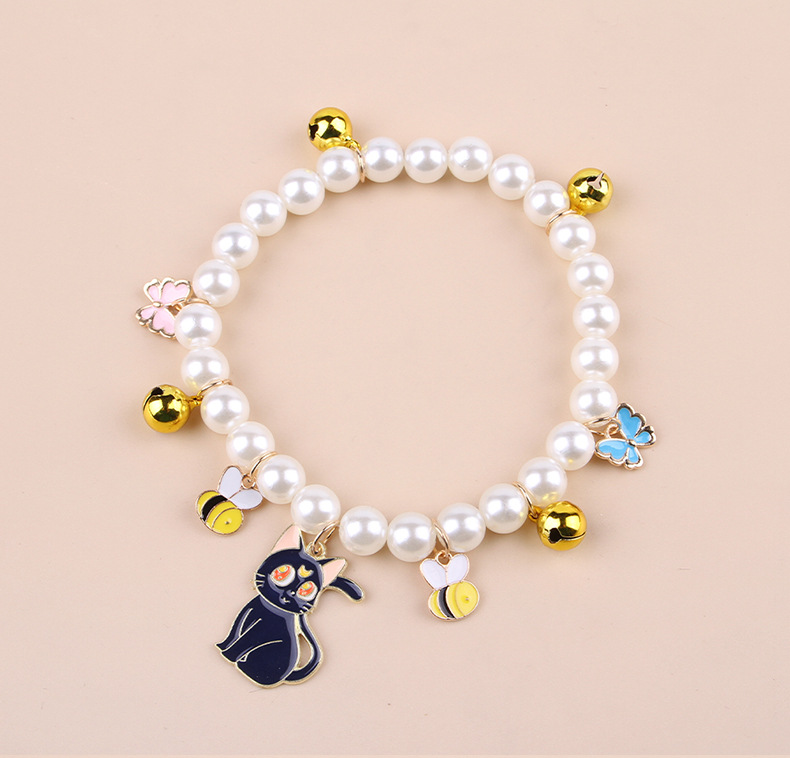 亚马逊宠物项链猫咪珍珠项圈挂饰宠物猫咪狗狗项圈珍珠饰品批发详情18