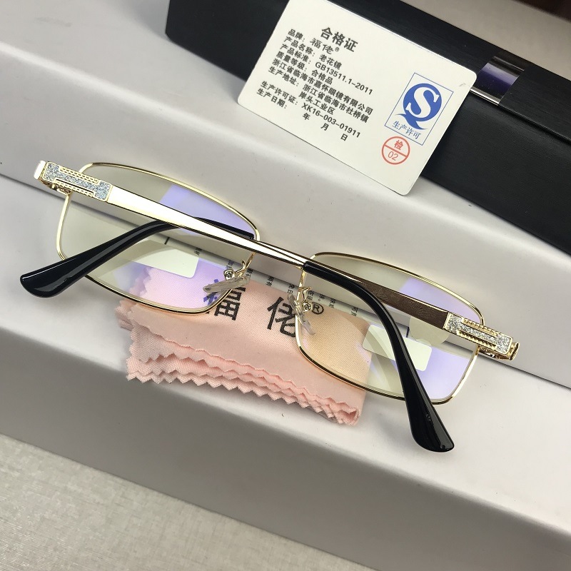 水晶玻璃老花镜男耐磨高清防蓝光眼镜老人100/200度防辐射代发详情20