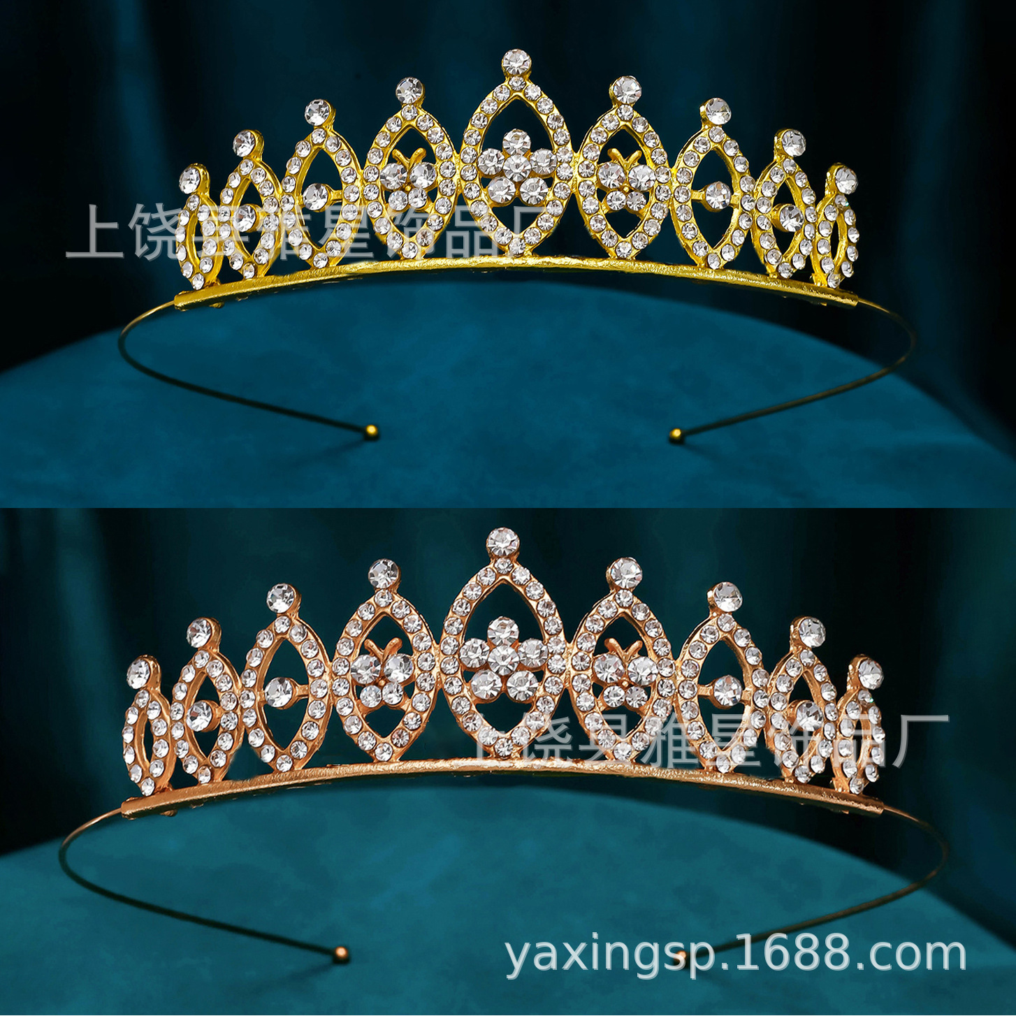 Última edición simple moda infantil espectáculo princesa tiara vestido de novia ultra brillo cristal novia corona corona pic 3