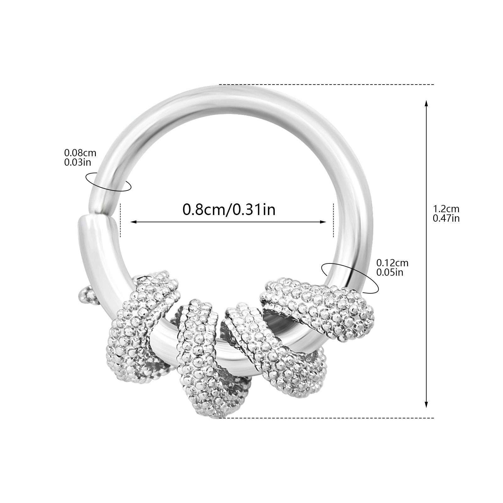 圆形镶钻耳饰鼻环穿刺 欧美跨境外贸耳饰批发 独特设计穿刺饰品 时尚潮流其他穿刺饰品详情10