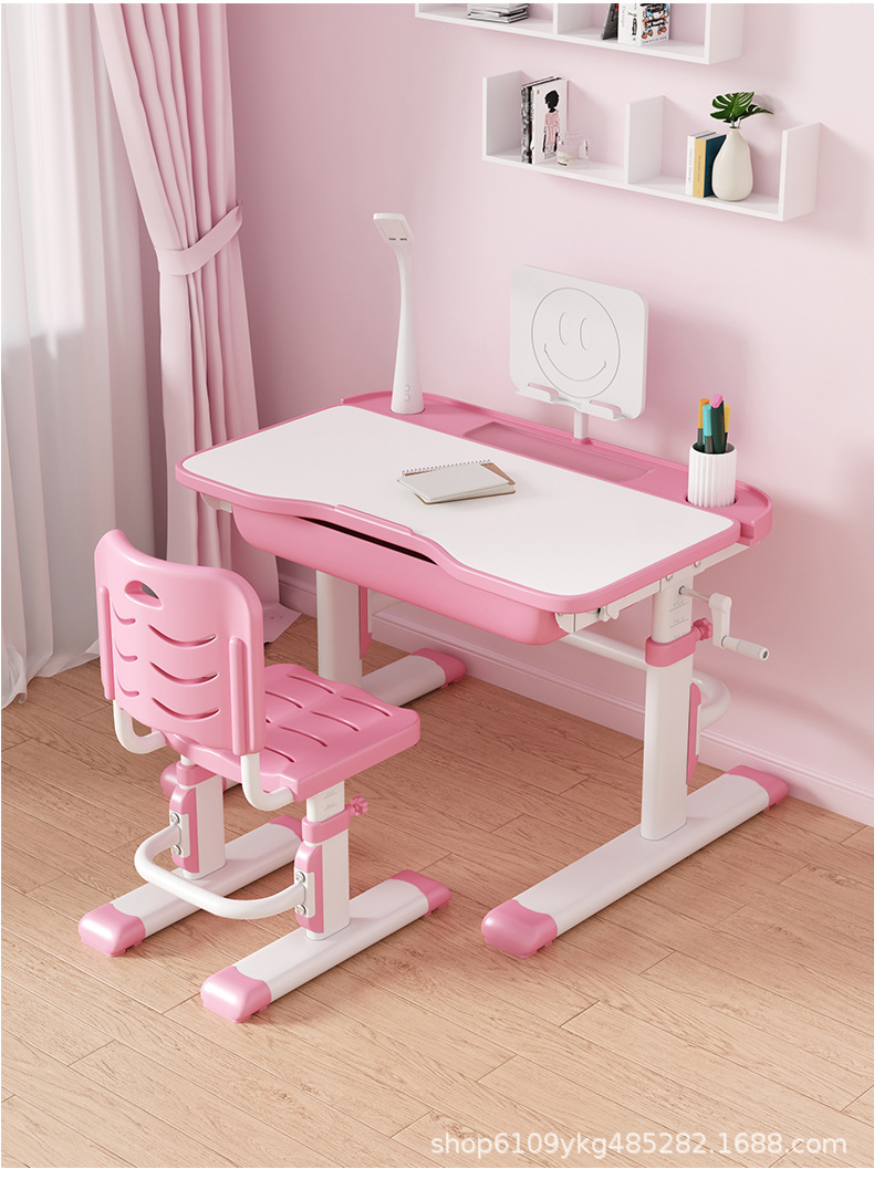 儿童学习桌小学生简约写字作业书桌套装可升降家用儿童课桌椅组合详情31
