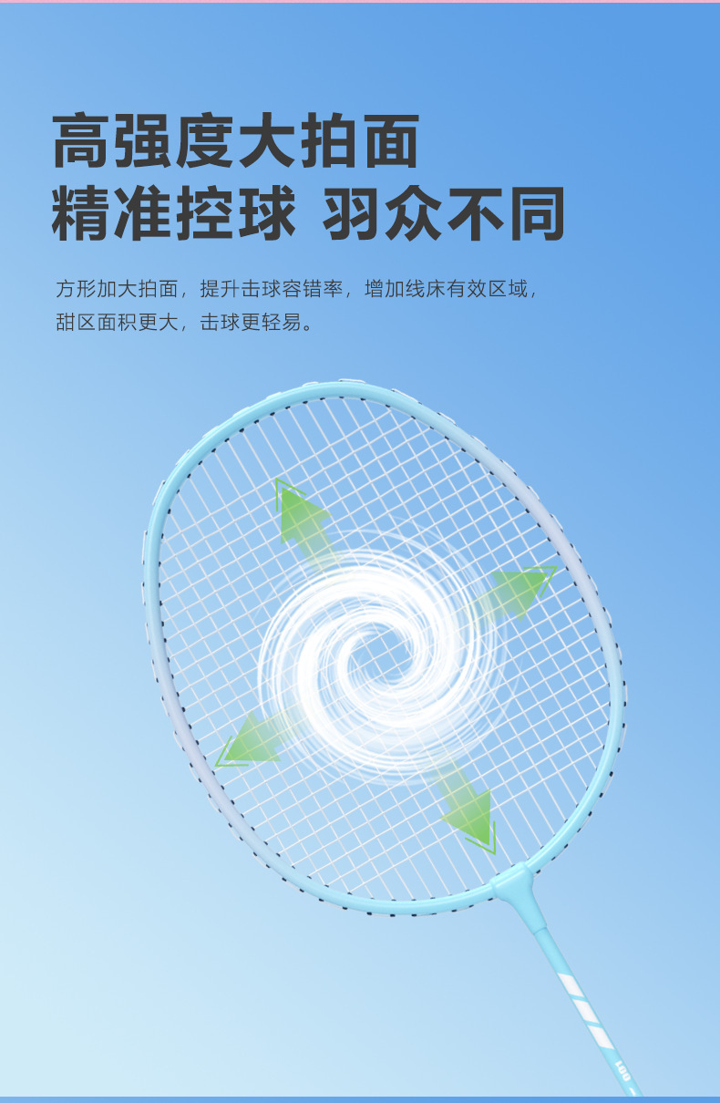 厂家批发羽毛球拍双拍套装成人耐打高弹力高颜值泡棉手柄羽毛球拍详情10