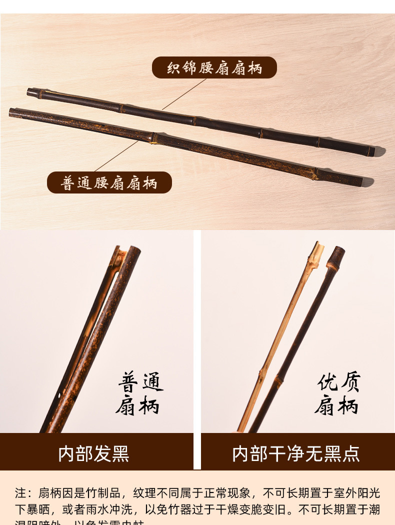 Intangible cultural heritage waist fan diy material package, Chinese-style handcrafted ancient style, rollable and foldable Hanfu gift round fan, Chinese-style fan pic 14