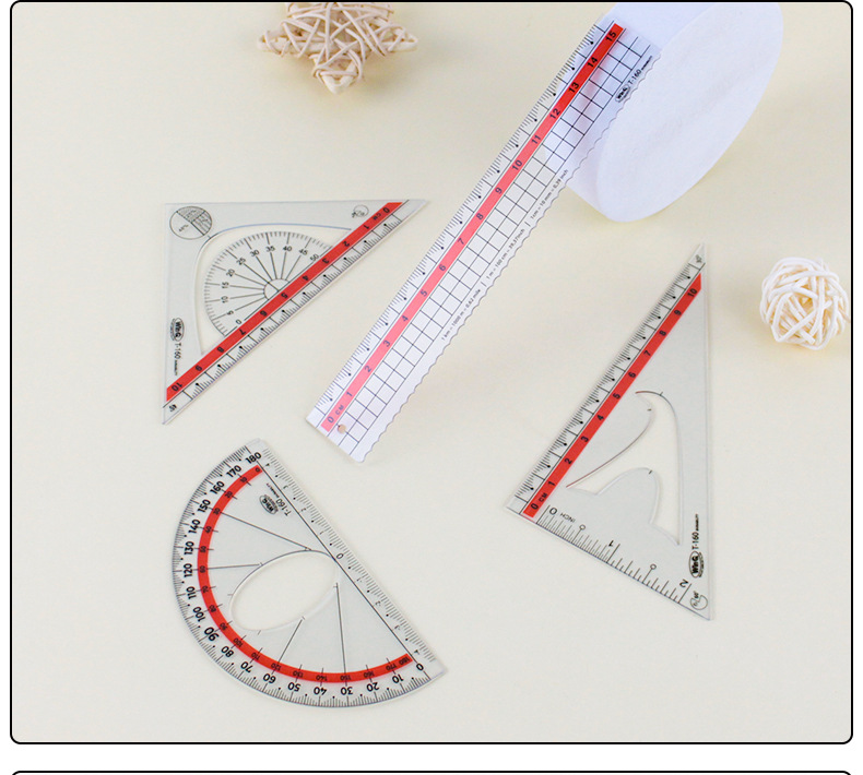 Factory direct delivery of transparent multi-functional flexible rulers for children, students, office use, examination sleeves, plastic straight rulers, and custom orders pic 6