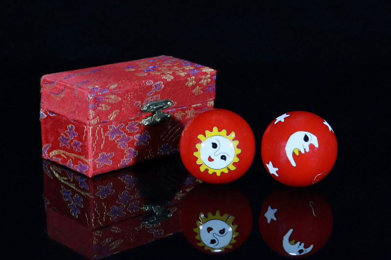 Cross-border foreign trade Beijing Jingtai LAN handball craft gifts, cloisonne enamel low-temperature hand-rotating ringtone massage fitness balls pic 5
