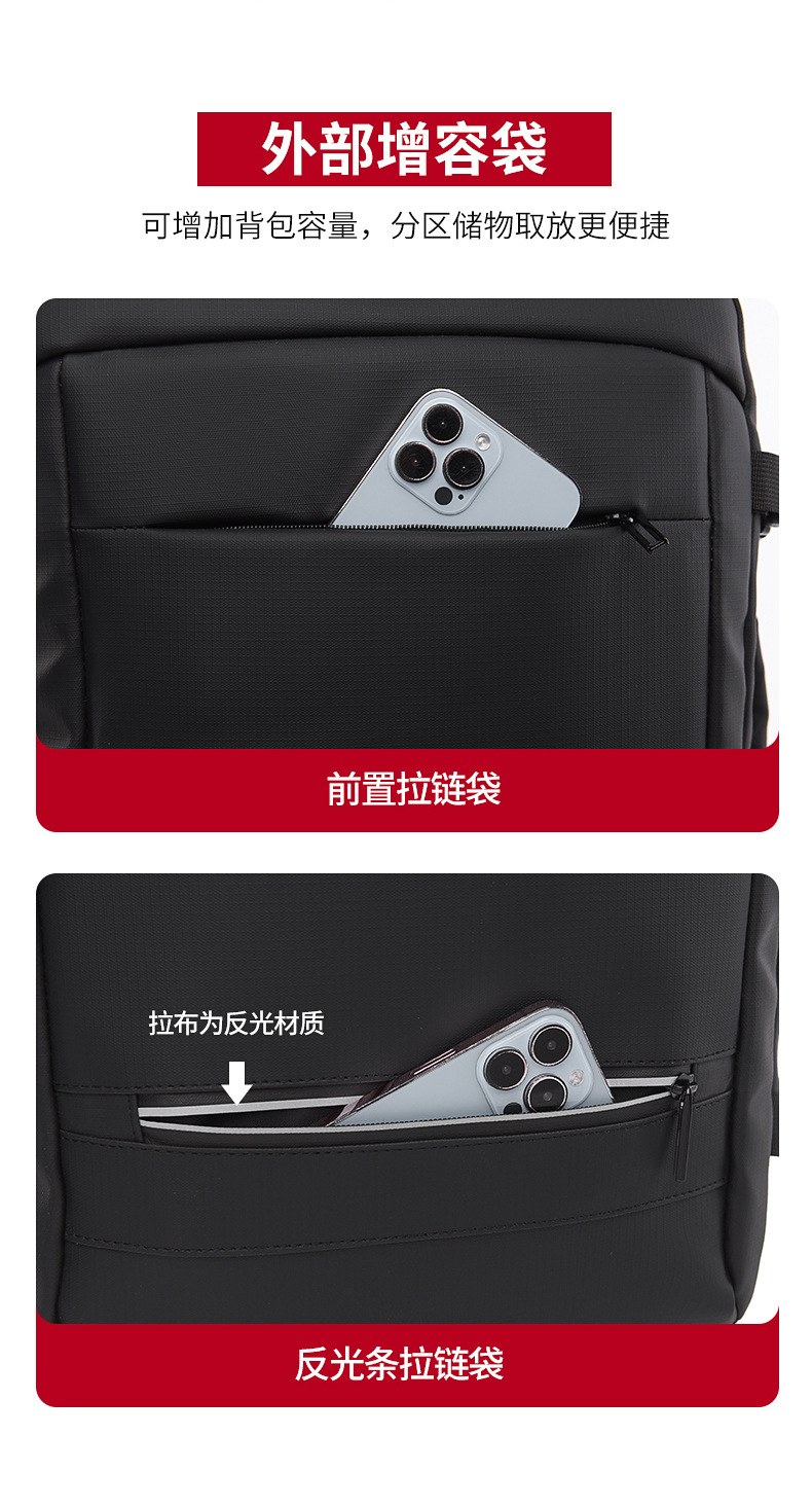 The new business backpack for men with a high-end feel, large-capacity water-resistant computer backpack, and multi-functional student backpacks are trendy pic 10