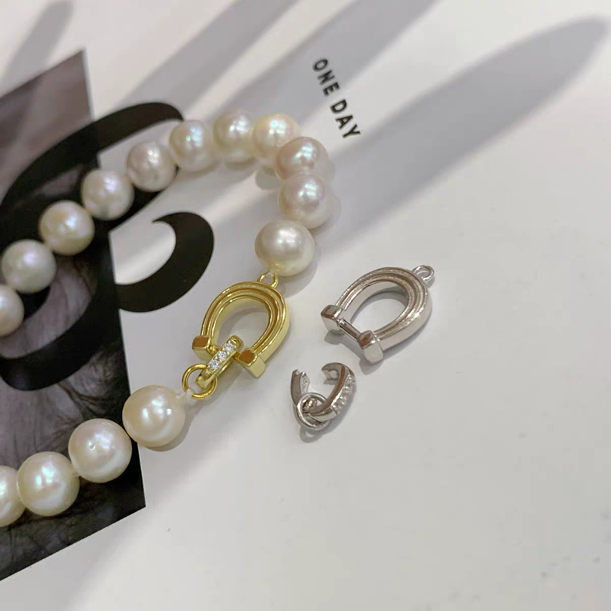 Wholesale of diy handcrafted accessories for 18k classic necklaces and bracelets with micro-inlaid white stone color retention and real gold plating pic 14