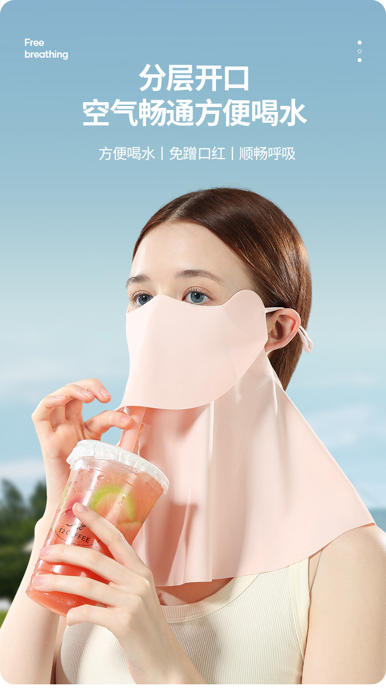 夏季冰丝凉感无痕口罩女护眼角透气防紫外线护颈遮阳脸罩防晒面罩详情17