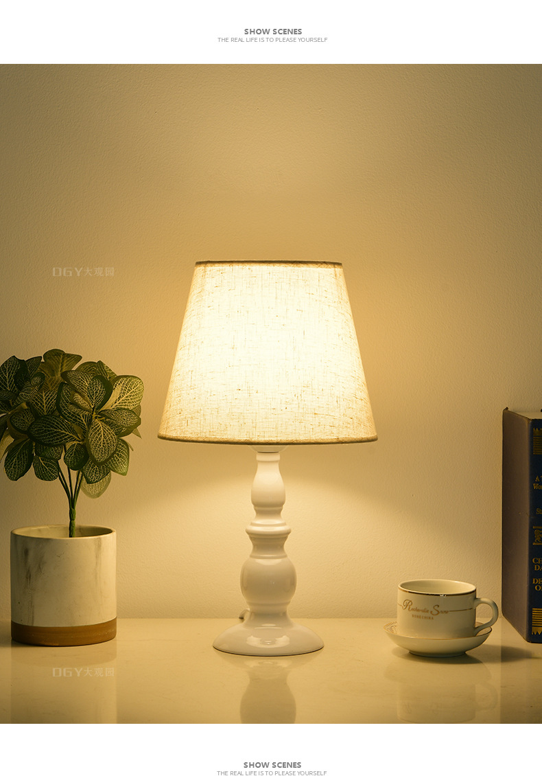 Grand View Garden American retro table lamp, bedside lamp, simple living room table, high-end atmosphere light, night light 542L pic 15
