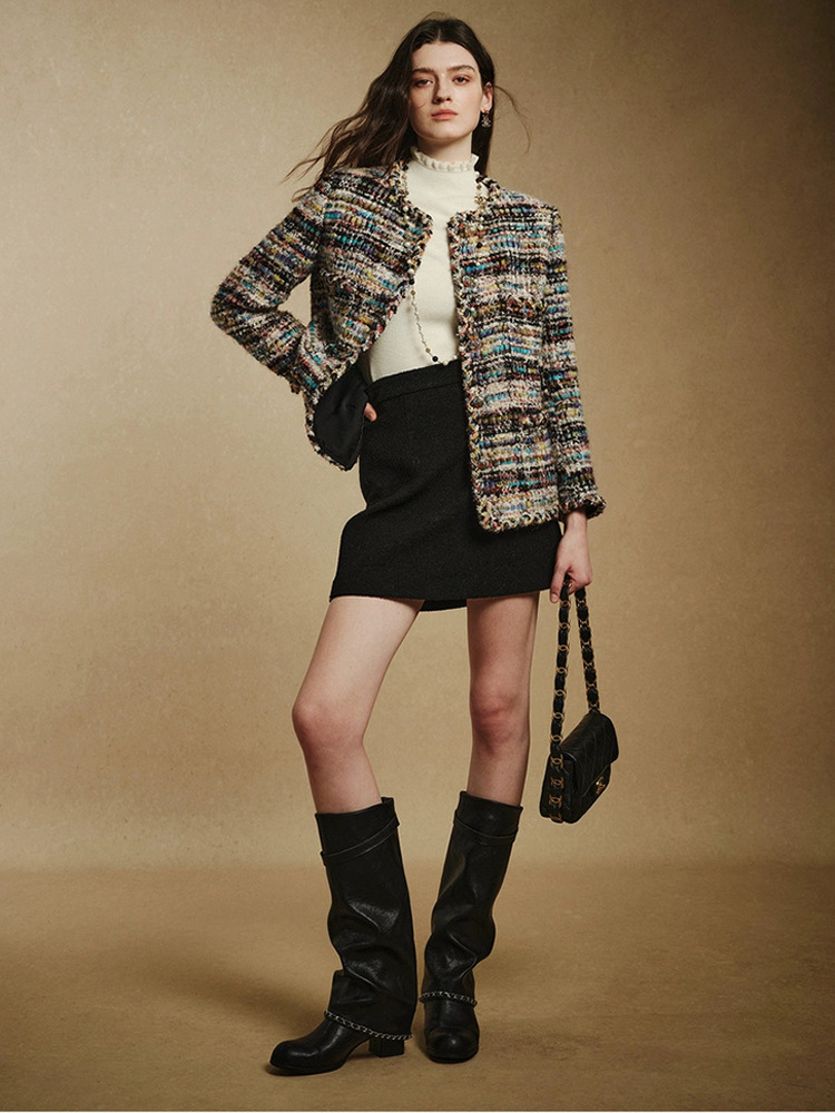 Four Beauties Slimming 100% short plush woolen A-line short skirt for women 25 winter New minimalist half skirt 9442 pic 16