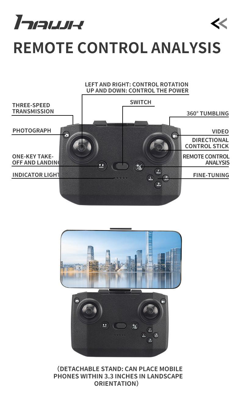 Cross-border remote-controlled folding helicopter aerial photography with WiFi camera remote-controlled four-axis folding stunt drone toy pic 12