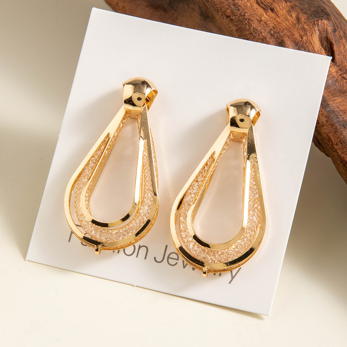 欧美跨境时尚几何设计感褶皱花朵耳环 小众镶珍珠高级感耳环耳饰详情30