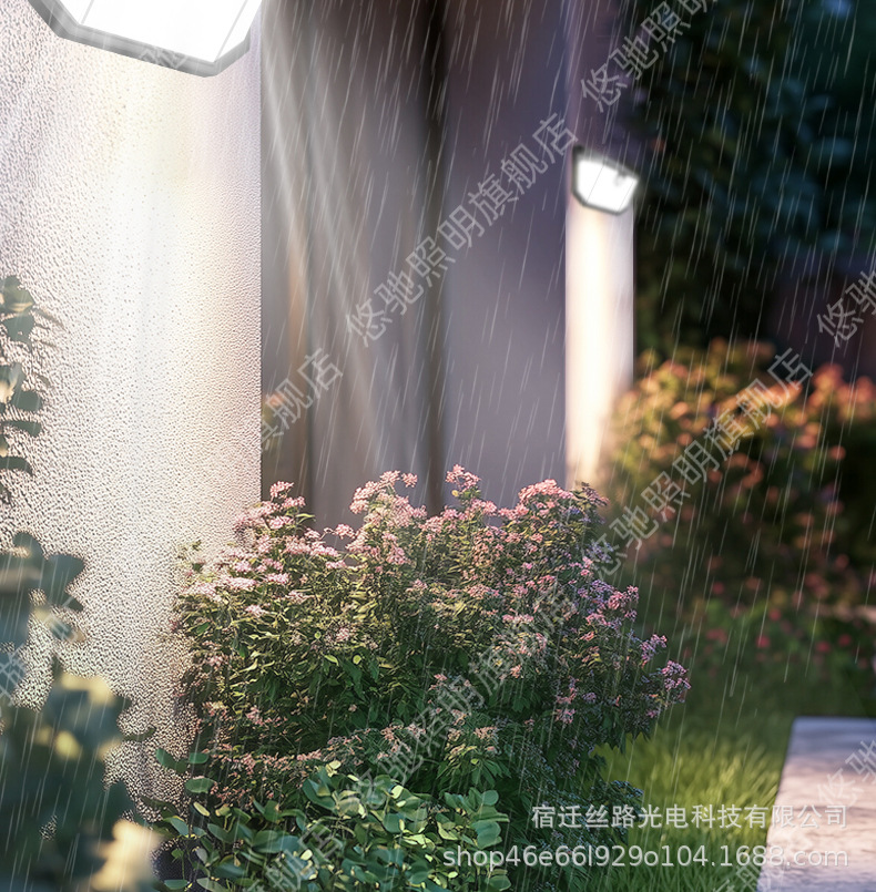 新款太阳能户外庭院灯家用农村院子室外防水人体感应照明路灯壁灯详情16