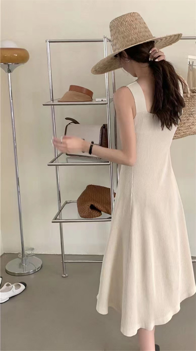 秋季新款打底针织衫女吊带连衣裙韩版宽松胖MM遮肉背心气质收腰裙详情3