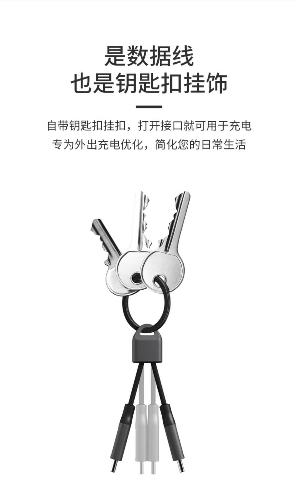 Comercio exterior magnético llavero de succión para teléfono móvil cable de alimentación 2 en 1 cable de carga tipo c aplicable apple 1516 cable de datos pic 5