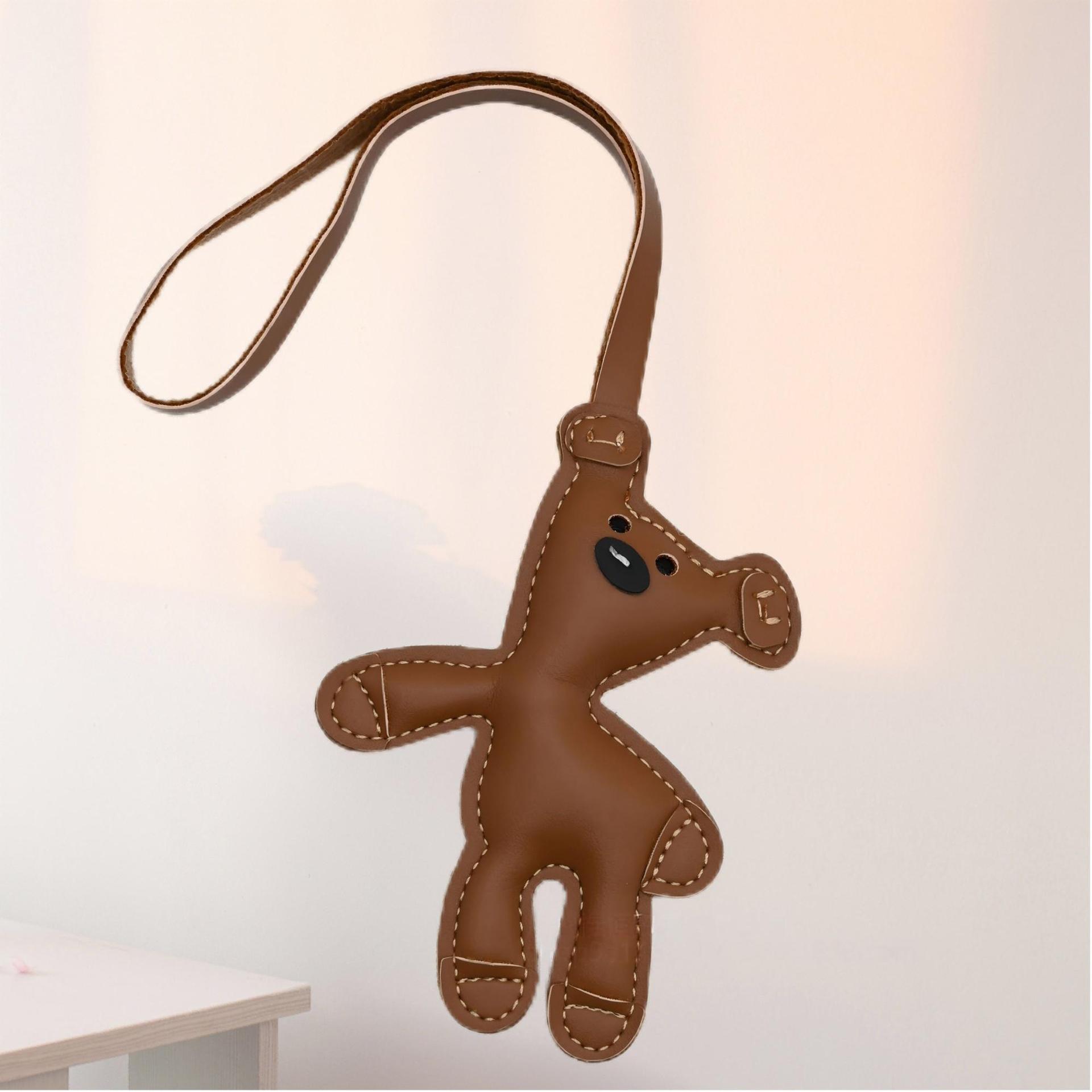 The cute cartoon bag pendant of the internet-famous bean and bear, the niche backpack pendant, and the new car keychain pendant pic 7