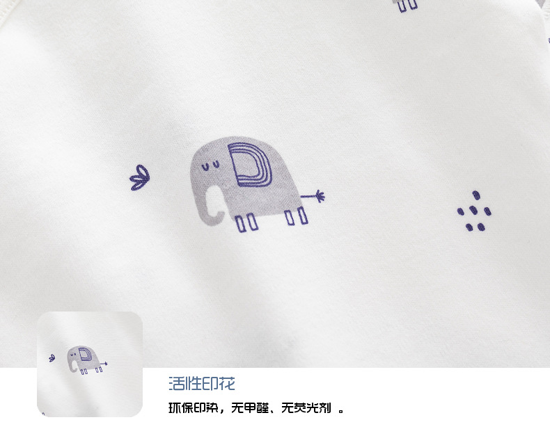 新生婴儿内衣服无骨纯棉春秋款魔术贴半背睡衣满月和尚服宝宝上衣详情21