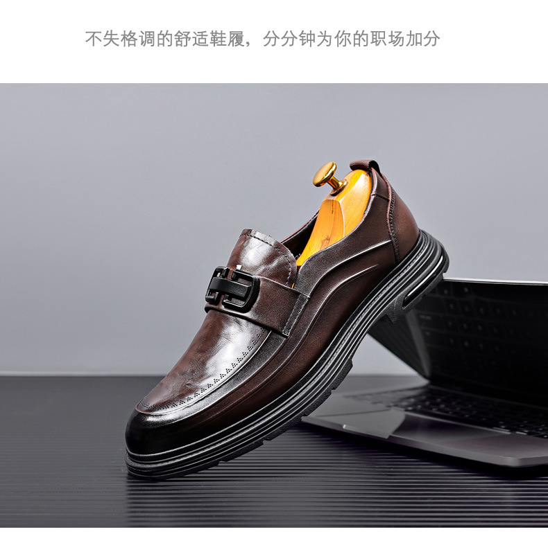新款英伦风布洛克手工真皮鞋男士透气商务正装一脚蹬皮鞋厚底单鞋详情23