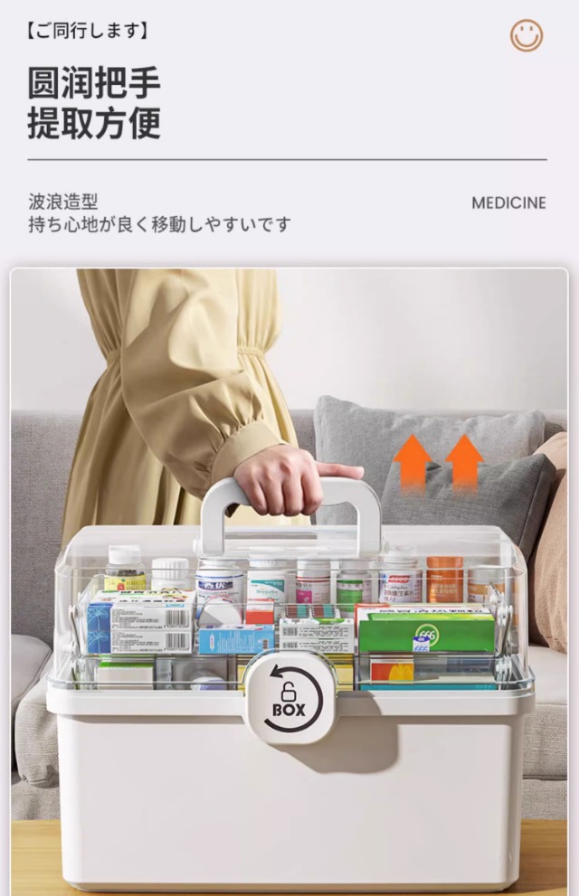 医药箱家用药物药品收纳盒家庭装大容量医疗箱收纳包药柜置物架子详情12