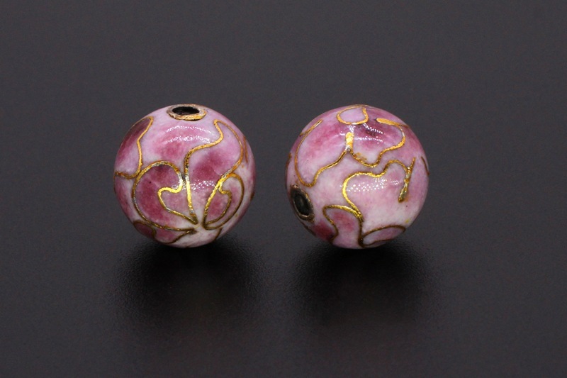 Traditional copper-based cloisonne enamel jewelry accessory beads, cloisonne multi-specification polished round beads pic 15