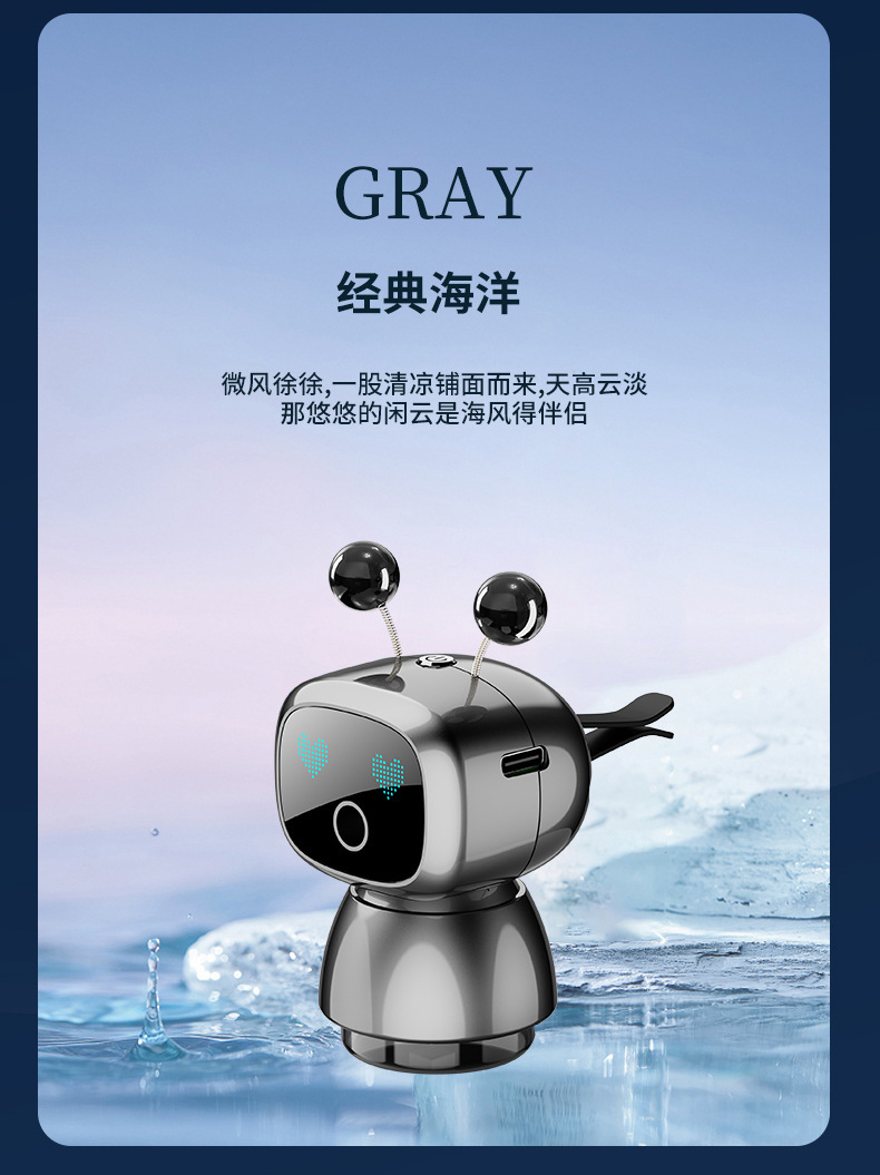 车载机器人智能香薰汽车内饰空调出风口香水座车用装饰香氛香薰器汽车用品详情23