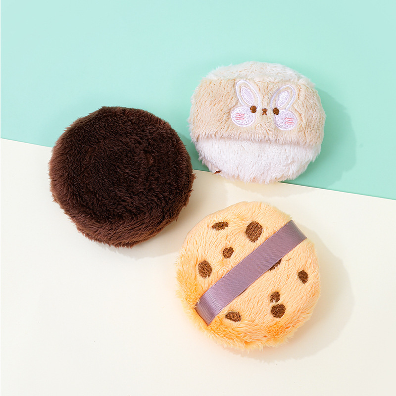 小熊乖乖长绒粉扑不吃粉加大加厚腮红定妆散粉扑化妆海绵定制批发详情6