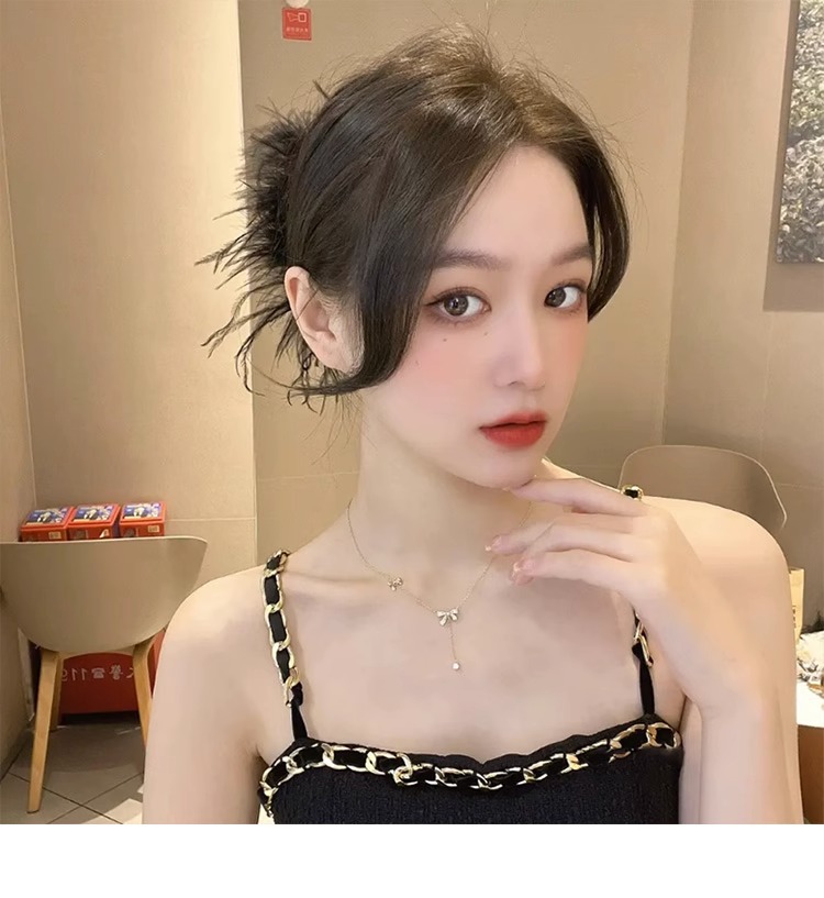 Ostrich plush black feather, extra-large scratch clip, high-end hairpin at the back of the female head, headwear, shark clip hairpin pic 20
