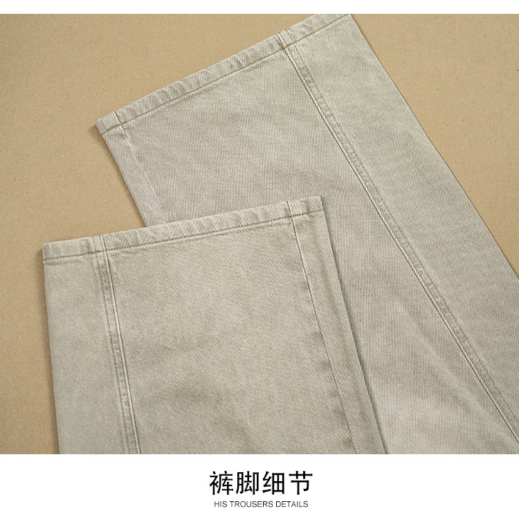Factory direct sales of new khaki three-dimensional spliced slimming sickle pants and casual loose curved jeans for women pic 19