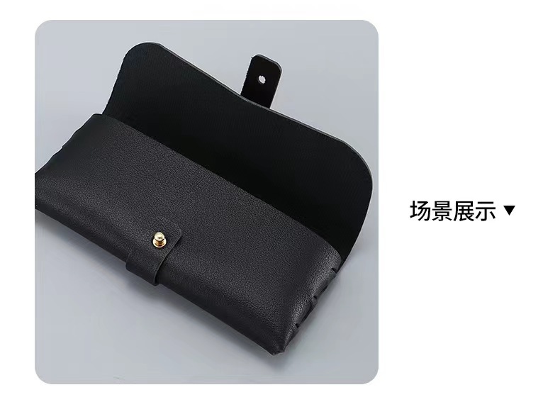 新款单钉墨镜PU皮盒软包太阳镜盒时尚黑色手提便携眼镜盒厂家直销详情4