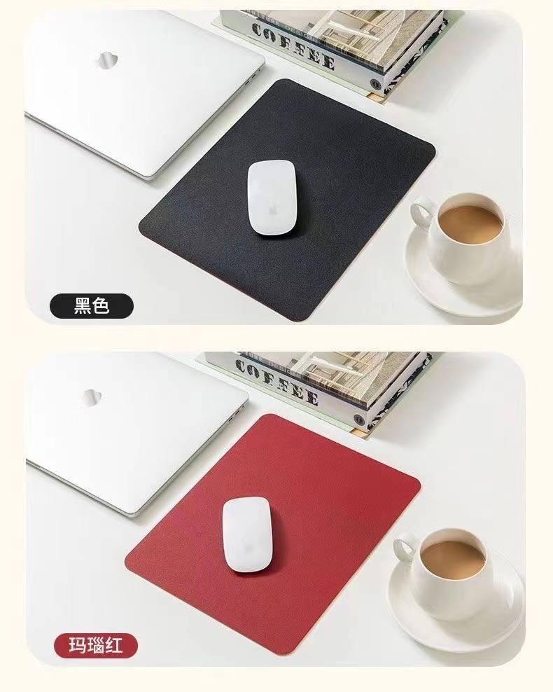 Leather mouse pad, anti-slip, laptop desk pad, mobile phone bulk order, LOGO pattern, simple mouse pad pic 10