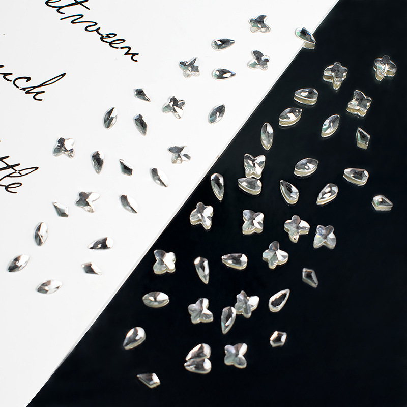 网红新款迷你平底异形钻美甲饰品钻蝴蝶结飘带指甲装饰小配件批发详情4