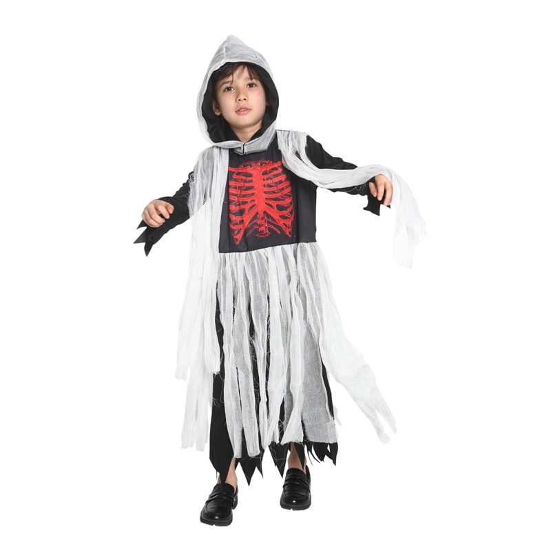 万圣节恐怖骷髅头披风斗篷服装道具鬼屋表演死神吓人鬼衣服B-0299详情1